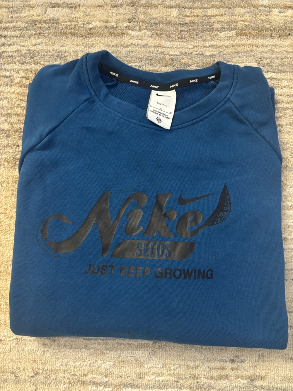Nike Royal Blue Crewneck Sweatshirt with Black Logo